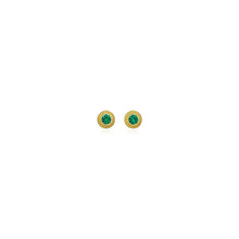 Emerald stud earrings with granulation