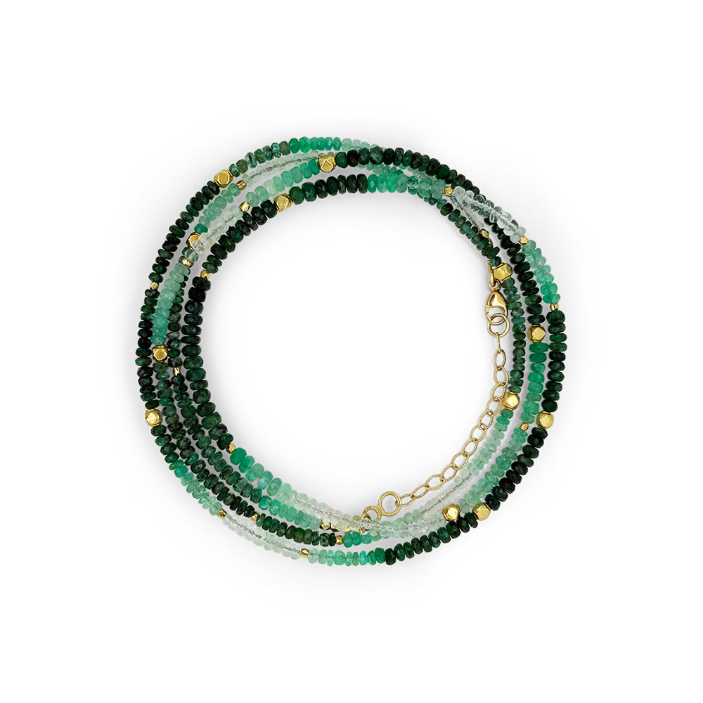 Ombre Emerald Multi-Wrap Bracelet