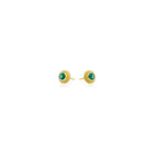 Emerald stud earrings with granulation