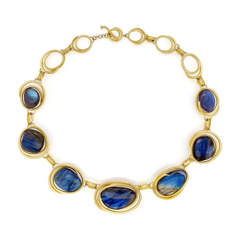 Labradorite Oval Swirl Necklace