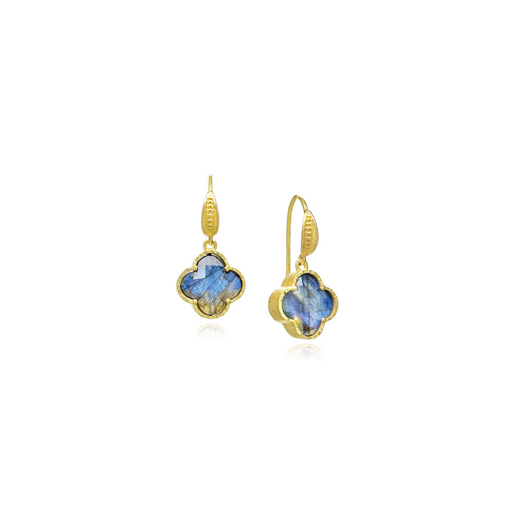 small clover labradorite earrings