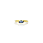 navette blue sapphire ring