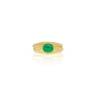 3 Ribbon Ring with Oval Cabochon Emerald