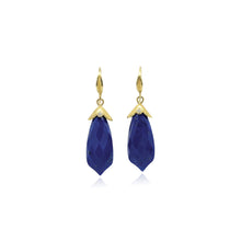 pagoda faceted lapis earrings