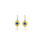 blue sapphire granulated earrings with lever backs