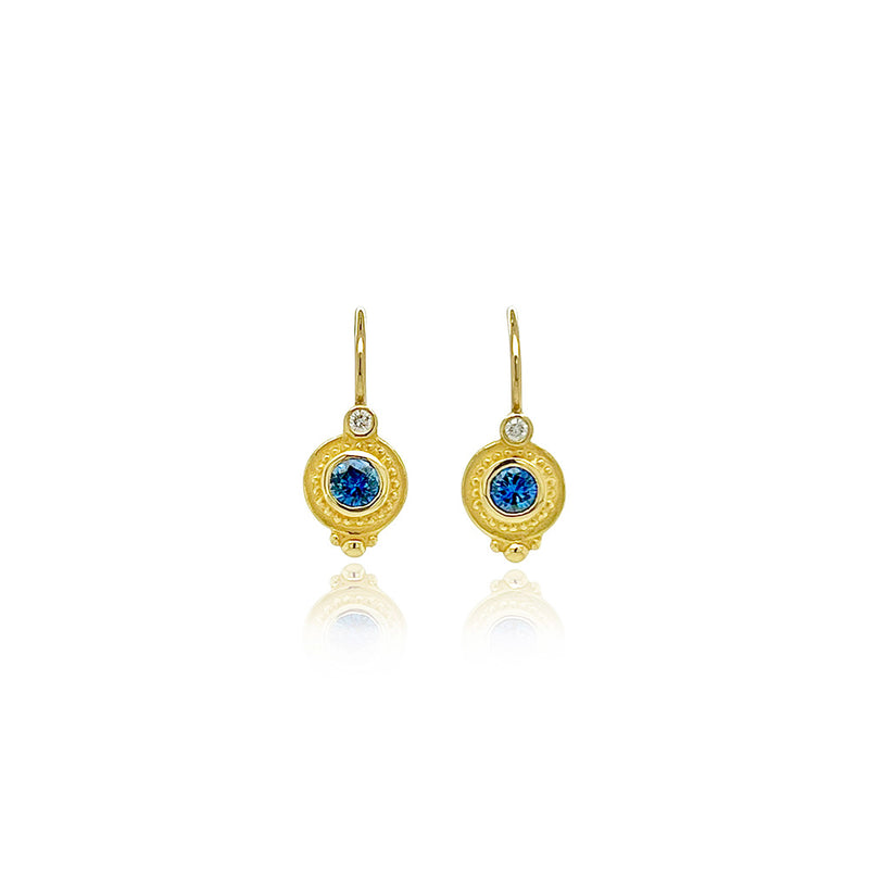 Blue Sapphire Lever-Back Earrings
