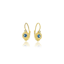 Blue Sapphire Lever-Back Earrings