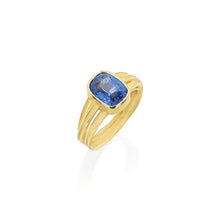 ceylon sapphire double tiered 3 ribbon ring