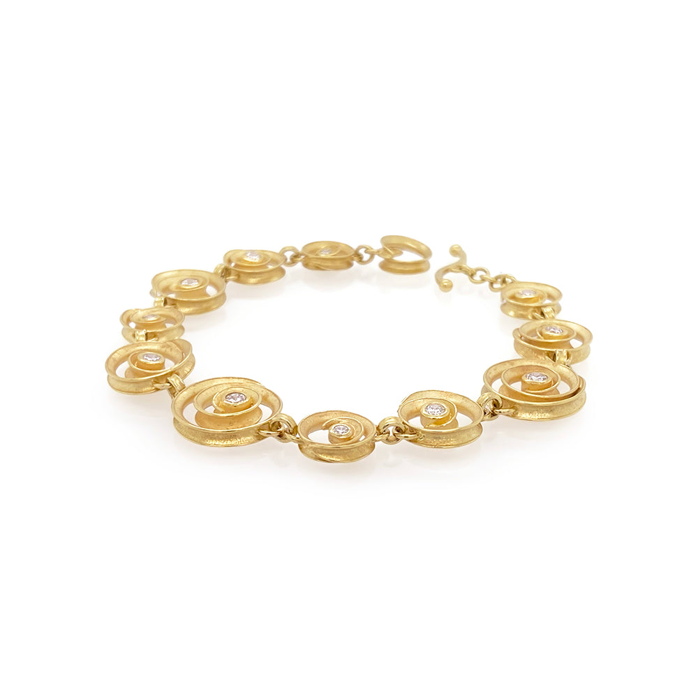 Swirl Bracelet with Diamonds