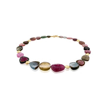 Watermelon Tourmaline Slice Bead Necklace