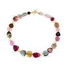 Watermelon Tourmaline Slice Bead Necklace