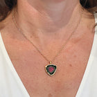 Watermelon Tourmaline Slice Pendant with Diamonds