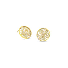 small round disc earrings in 18k gold