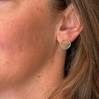 small round disc earrings in 18k yellow gold