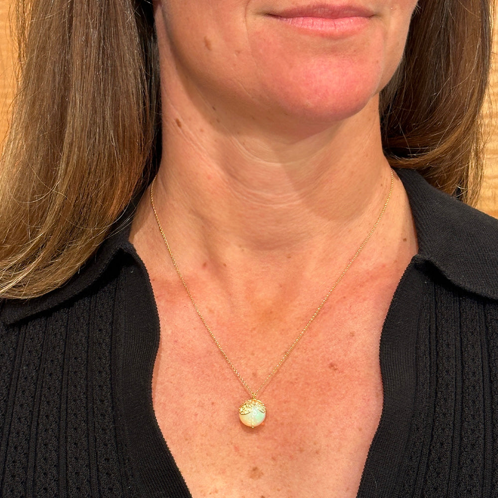 Large Ethiopian opal sphere pendant