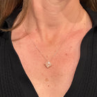 18K Rose Gold Square Necklace with Diamond