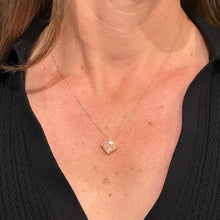 18K Rose Gold Square Necklace with Diamond