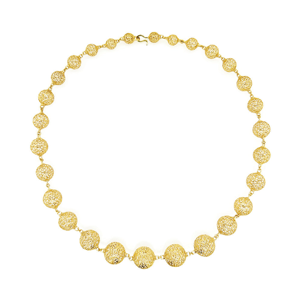 Graduated Gold Sphere Necklace