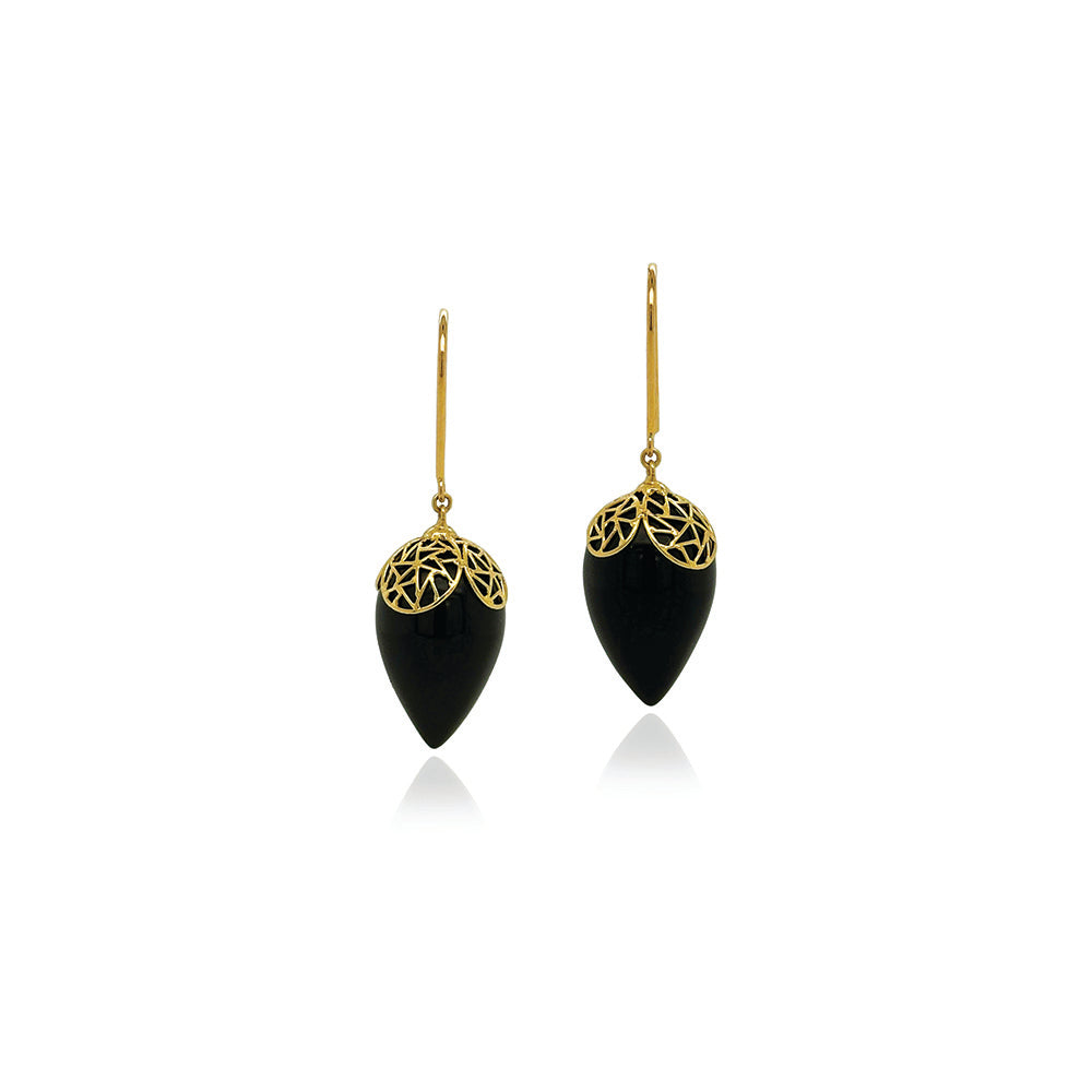 Raindrop earrings in onyx
