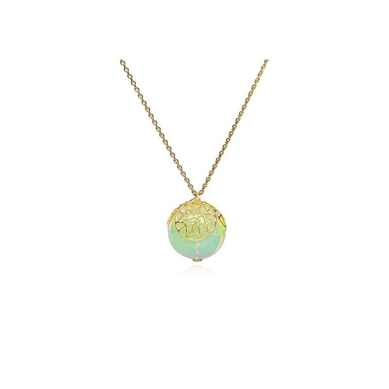 Large Round Opal Necklace