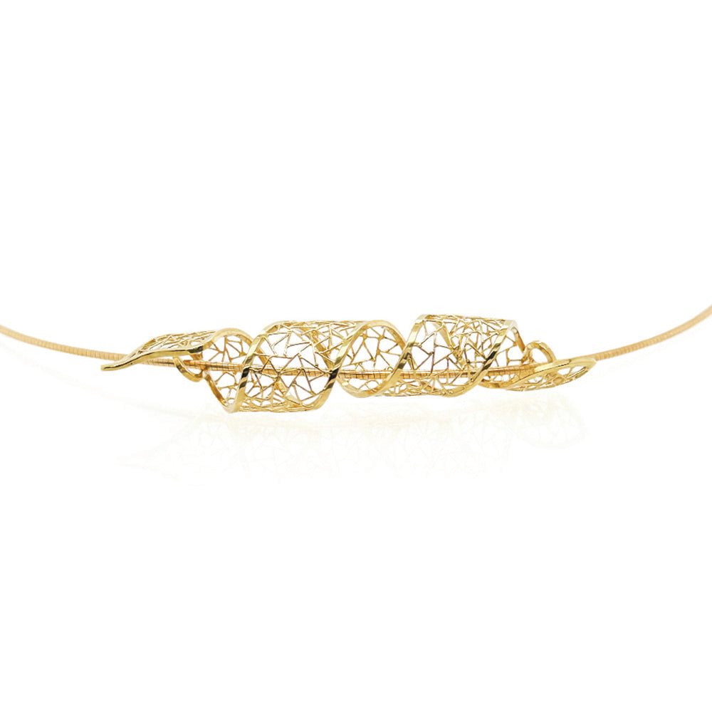 Ribbon necklace in 18k yellow gold