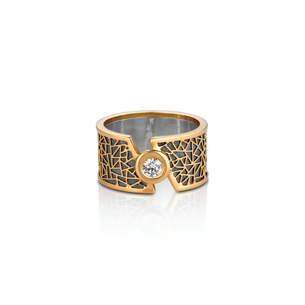 Diagonal Split shank ring with diamond