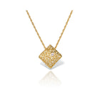 square pendant in 18k yellow and diamond