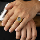Caduceus Coin Ring