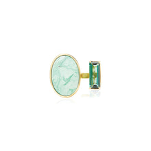 Tandem Ring with Variscite and Tourmaline