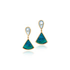 aquamarine and chrysocolla malachite earrings