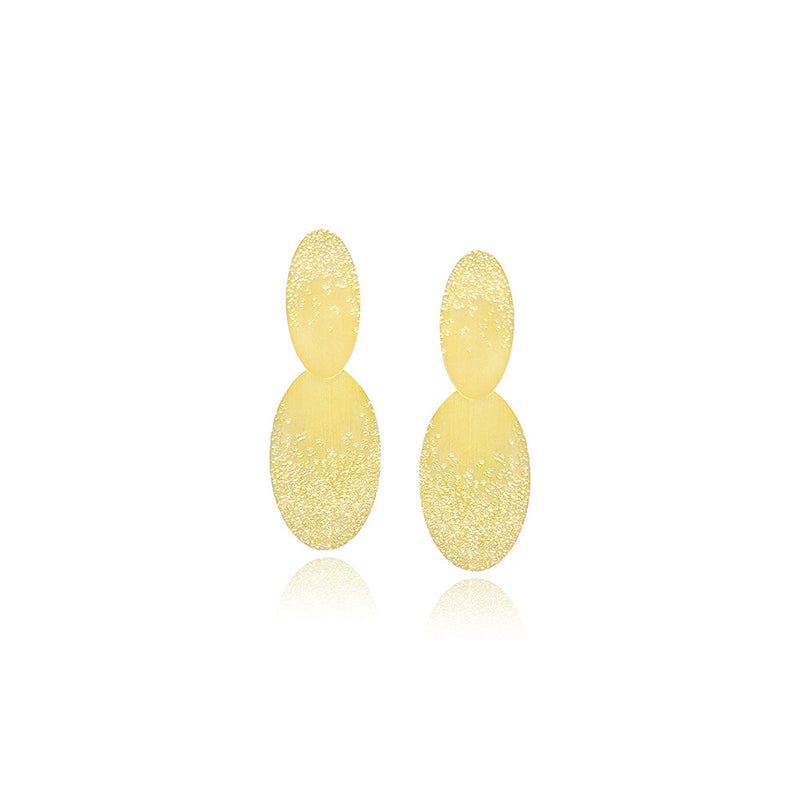 Double Oval "Stardust" Earrings in 18K