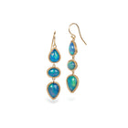 triple drop Ethiopian opal earrings with woven chain surround and French wires.