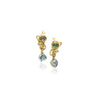Octopus Earrings with Light Green Sapphires and Keshi Pearls