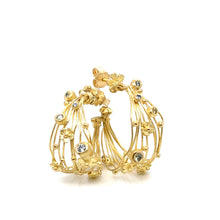 Basket hoop earrings with diamonds