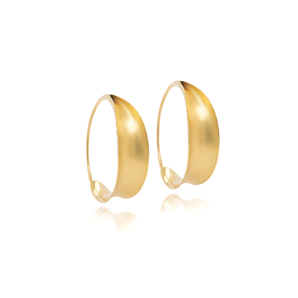 Hoop Earrings with Wrapped Ear Wire in 18K
