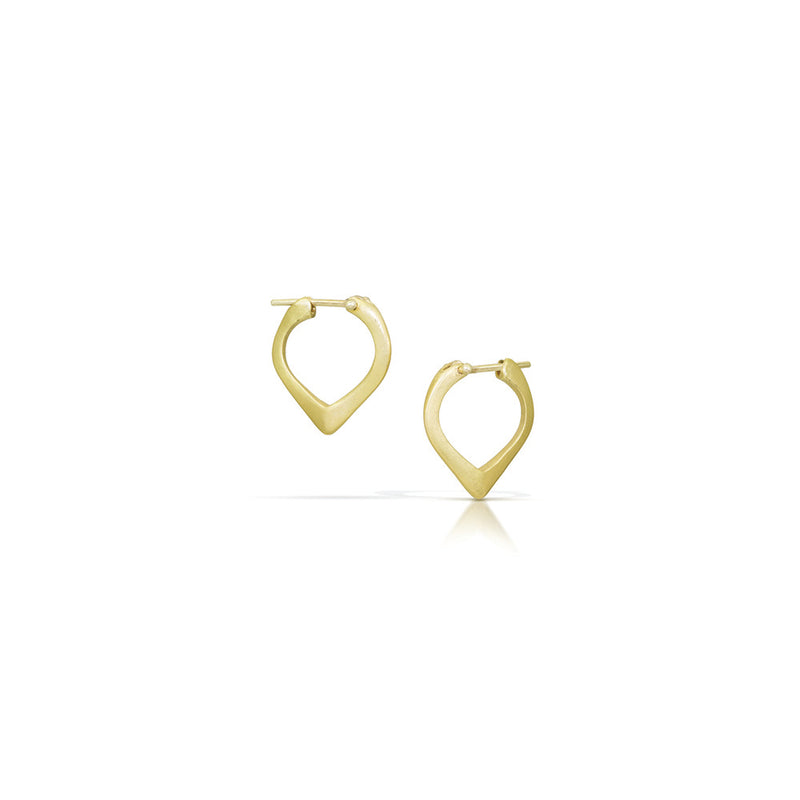 Corazon Hoop Earrings in 18K Green Gold
