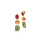 Peridot, spessartite garnet and tourmaline earrings