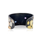 18K Yellow and Rose Gold, Platinum and Oxidized Sterling Cuff Bracelet with Diamonds and Rubies