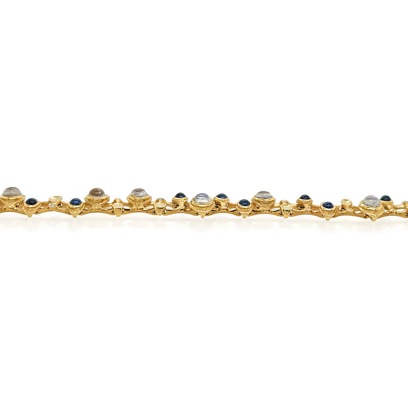 Moonstone and Sapphire "Music Notes" Bracelet