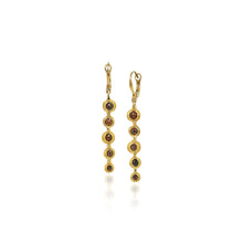 hinged lever-back earrings with chocolate diamond beads