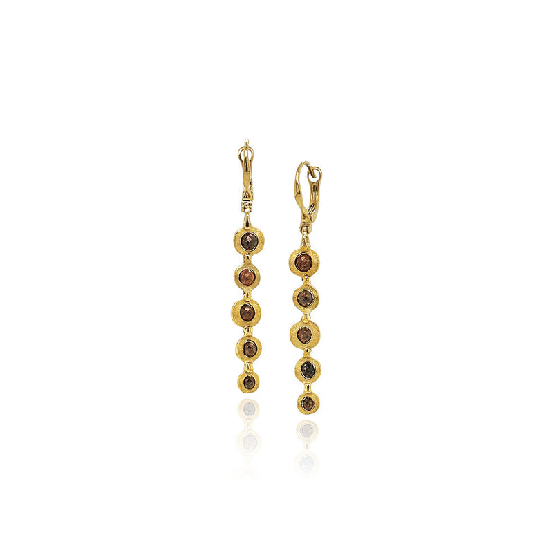 Hinged Chocolate Diamond Bead Earrings