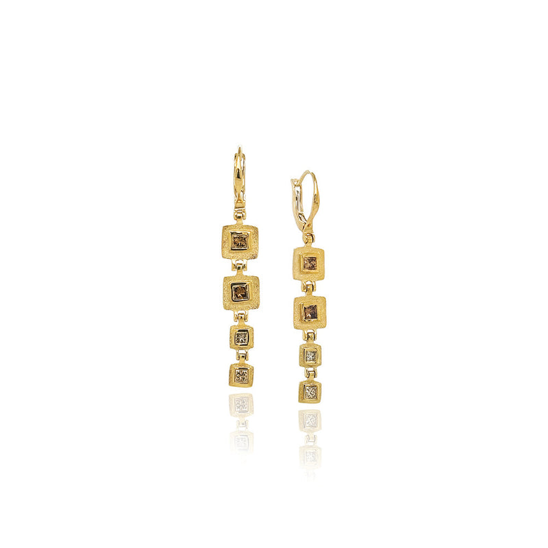 Hinged Library Collection Earrings with Princess Cut Diamonds