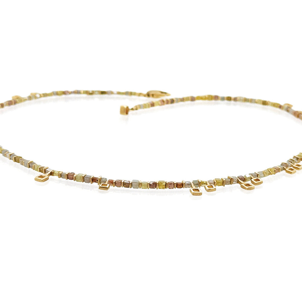 "Library Collection" Diamond Cube Necklace