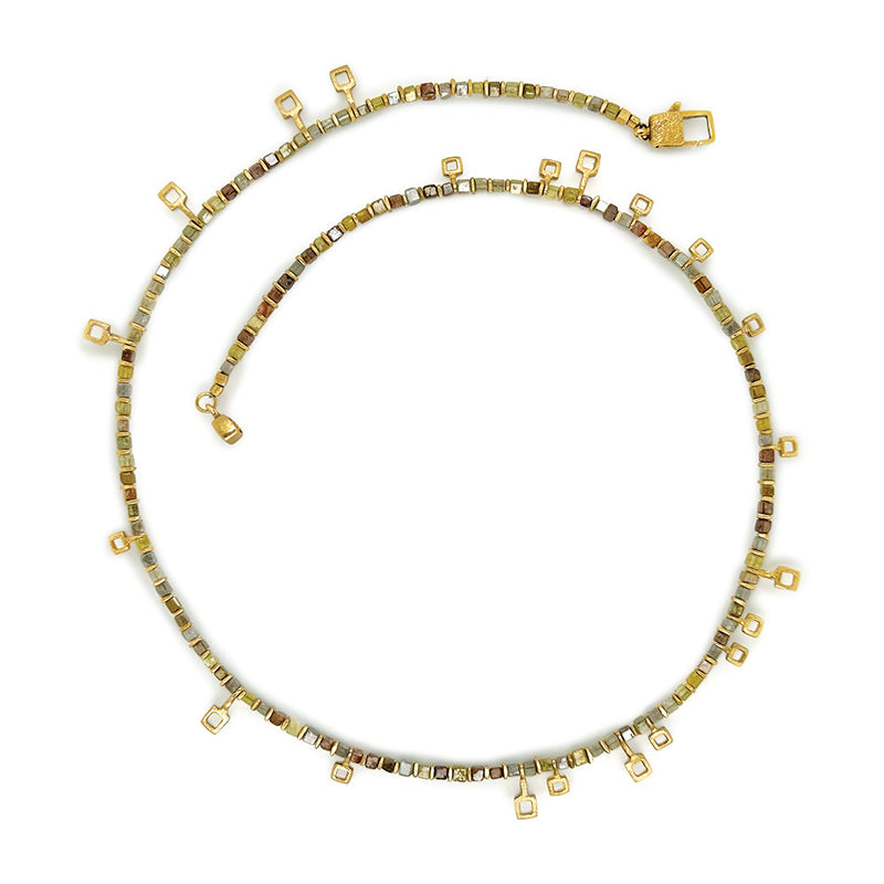 "Library Collection" Diamond Cube Necklace