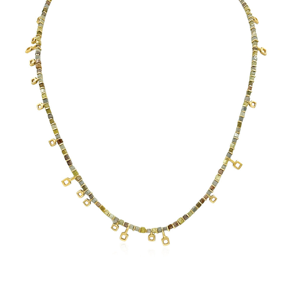 "Library Collection" Diamond Cube Necklace
