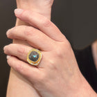 Large Grey Rose Cut Diamond Ring