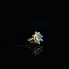 "Embrace" Ring with Moonstone and Diamonds