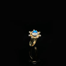 "Embrace" Ring with Moonstone and Diamonds