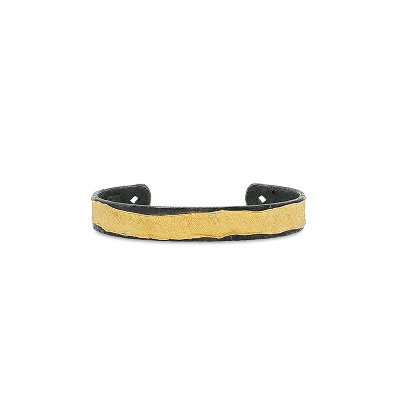 Oxidized Sterling Silver Cuff with 18k Yellow Gold