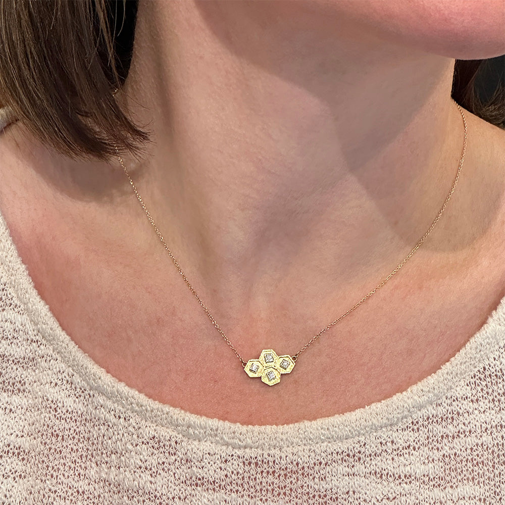 "Beehive" Pendant with Diamonds